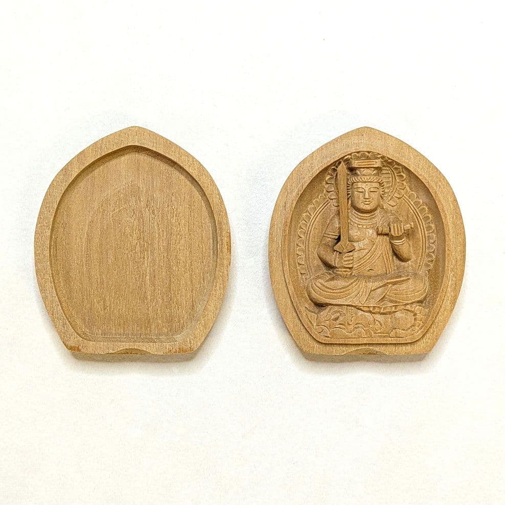 【フォロー割・新品】 香合仏　文殊菩薩　白檀　仏龕　懐中仏　文珠菩薩