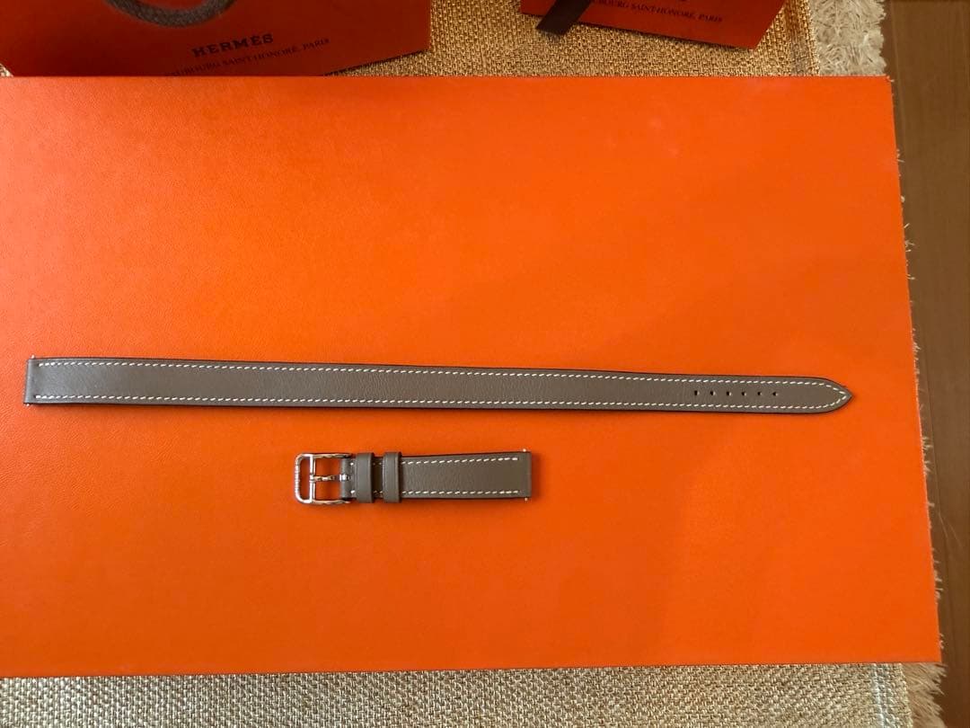 超美品　HERMES ケープコッド　ストラップ　エトゥープ　レザーベルト　二重巻