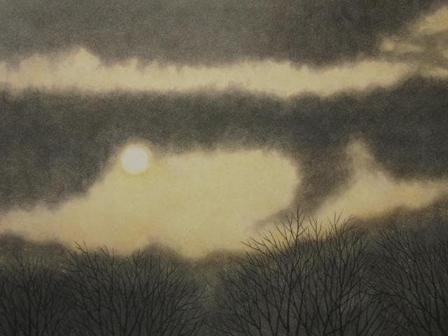 大山忠作、【冬日】、希少な額装用画集より、新品額装付