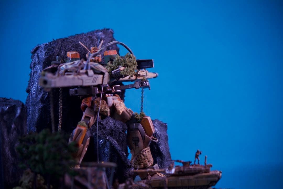 1/144ガンダムSEED バスターガンダム現地改修機ジオラマ完成品