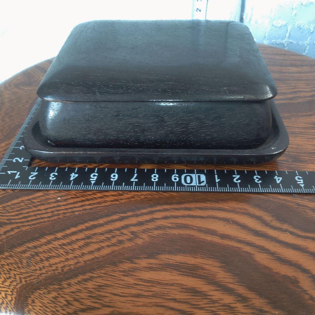 骨董６木製円形茶道具 蓋付き 約10cm