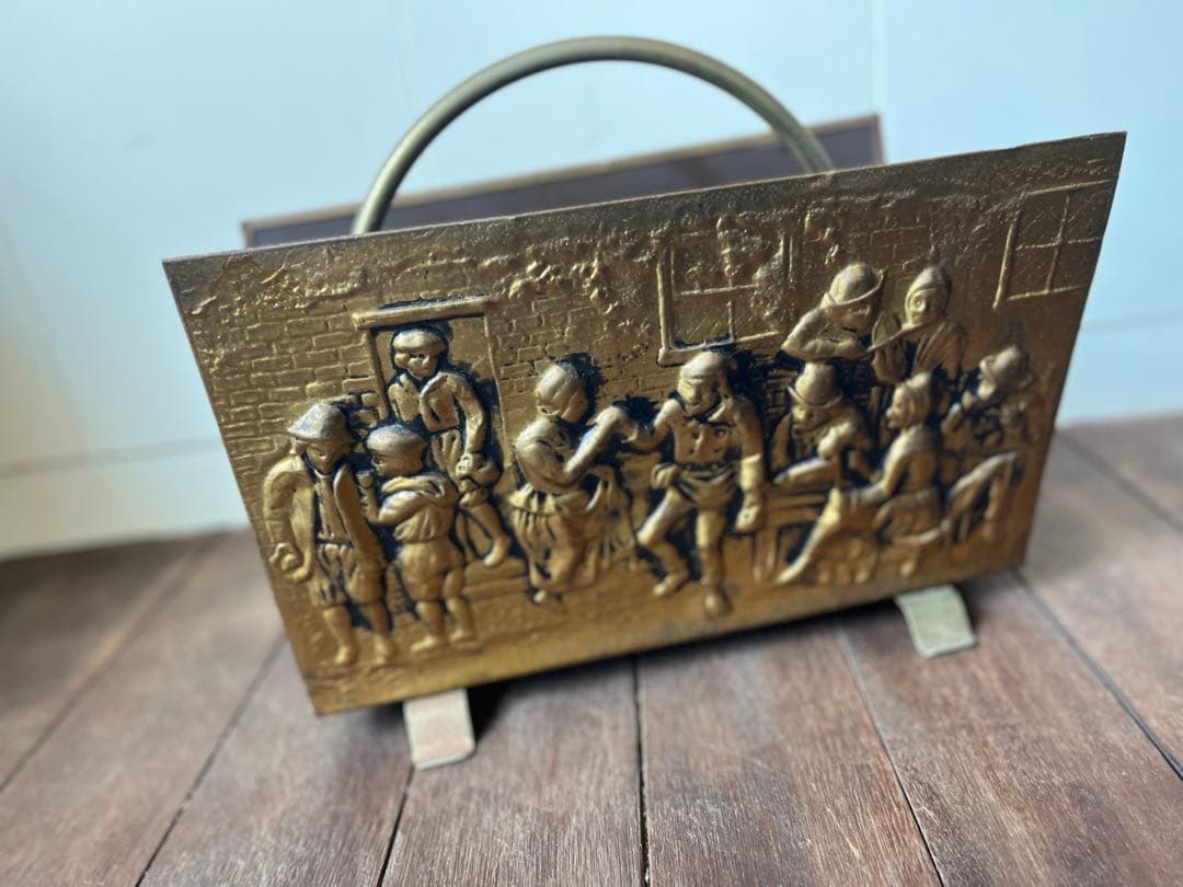 限定セール✰イギリスヴィンテージ真鍮マガジンラックアンティークPeerage