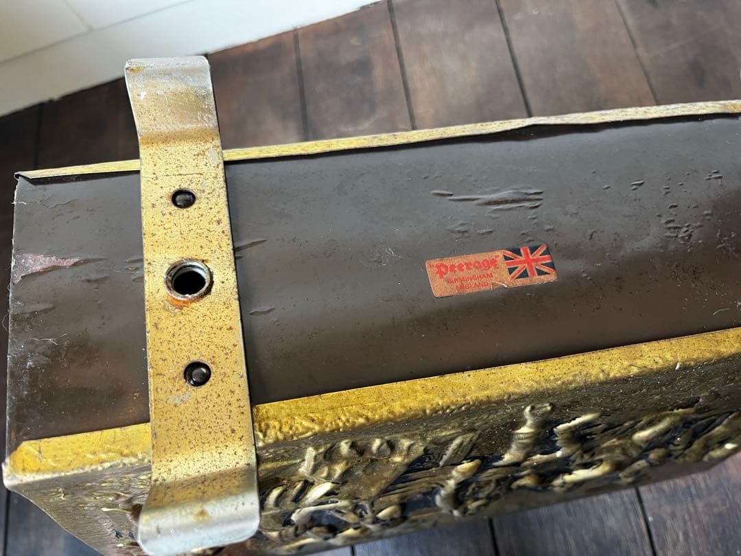 限定セール✰イギリスヴィンテージ真鍮マガジンラックアンティークPeerage