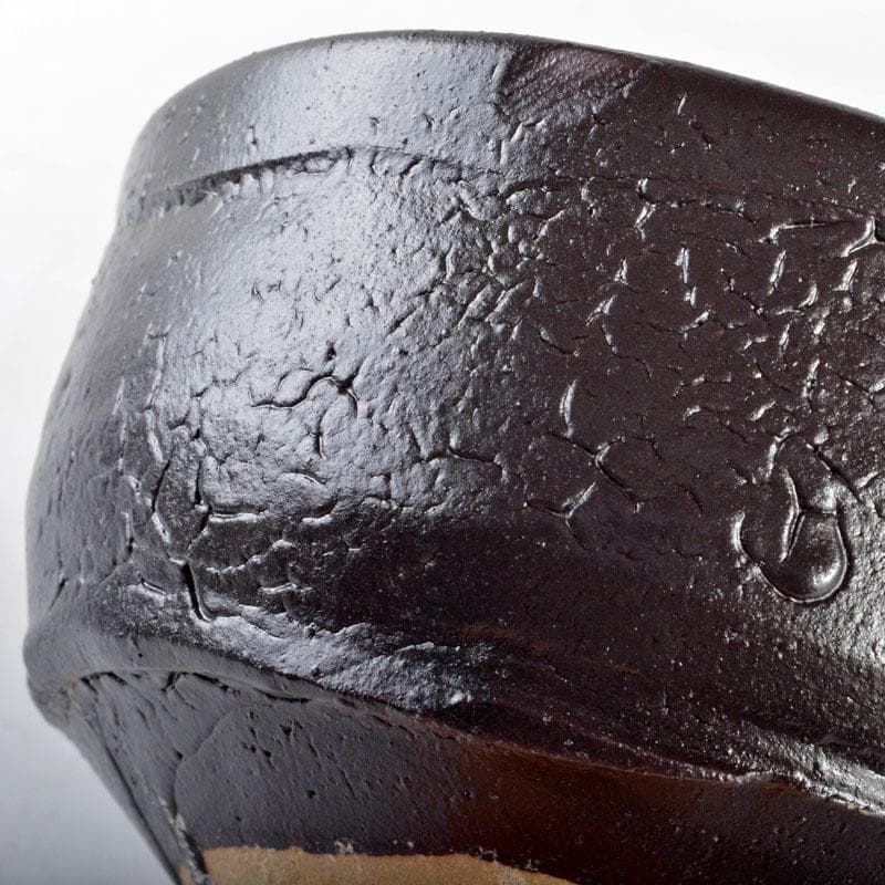 茶道具　河井寛次郎作　黒茶碗　共箱　D　R4726