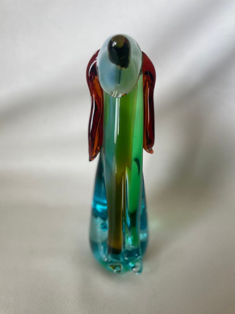 海外作家 ガラス細工 犬 ビーグル犬 ダックスフンド ガラス工芸 32.5cm