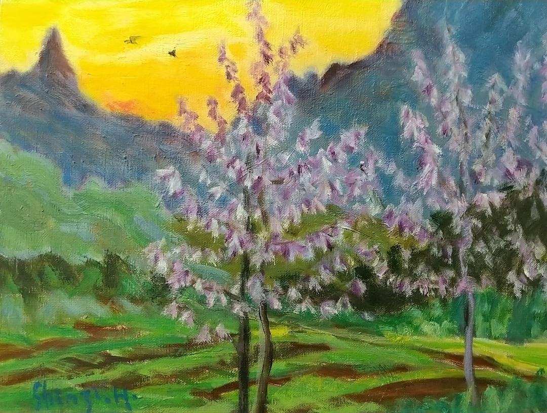 F6「妙義の里」絵画 油絵 油彩画 風景画 アート 妙義山