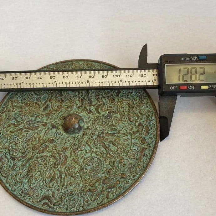 銅製 九龍戯珠 銅鏡 圧腰鏡 九龍護身鏡 婚儀円鏡 置物