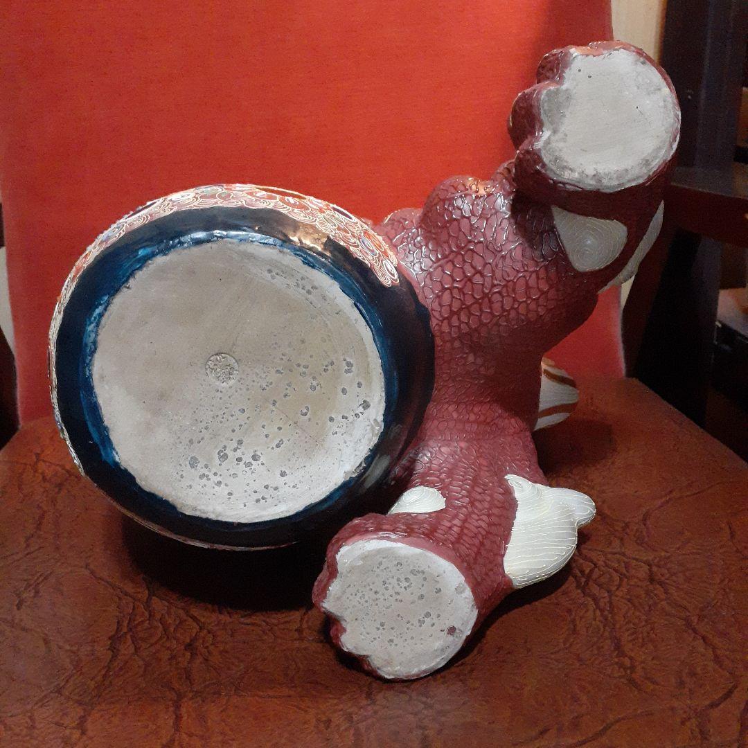 九谷焼　唐獅子　玉乗り獅子　美品