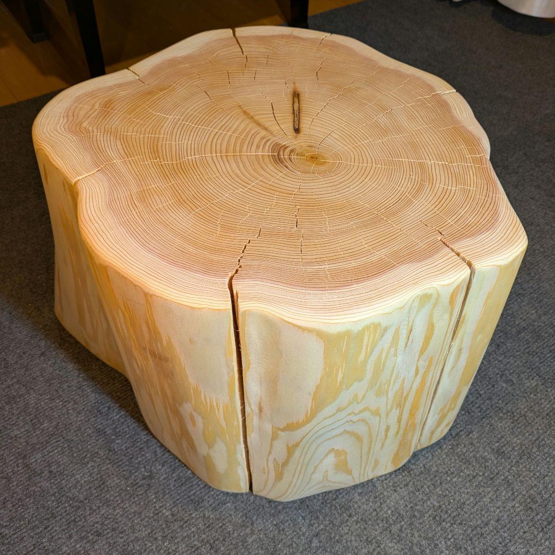 天然椹　サワラ　大型　切り株　丸太　椅子　スツール　テーブル　高さ約30㎝
