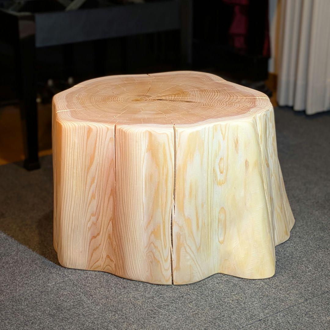 天然椹　サワラ　大型　切り株　丸太　椅子　スツール　テーブル　高さ約30㎝