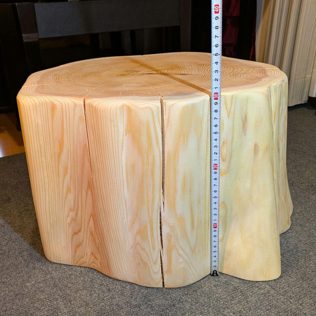 天然椹　サワラ　大型　切り株　丸太　椅子　スツール　テーブル　高さ約30㎝