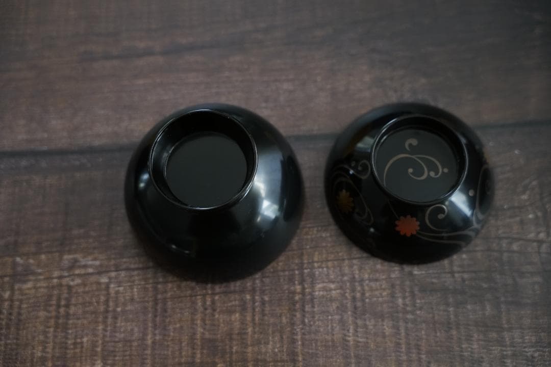 輪島塗　菊水蒔絵　　雑煮椀　煮物椀　５客