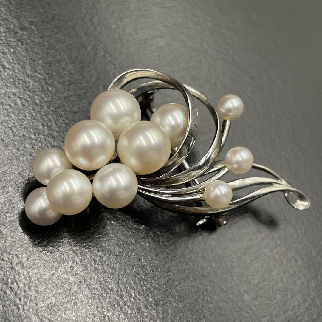 MIKIMOTOミキモト　パール　ブローチ　あこや真珠　7ミリ　11粒　MS刻印