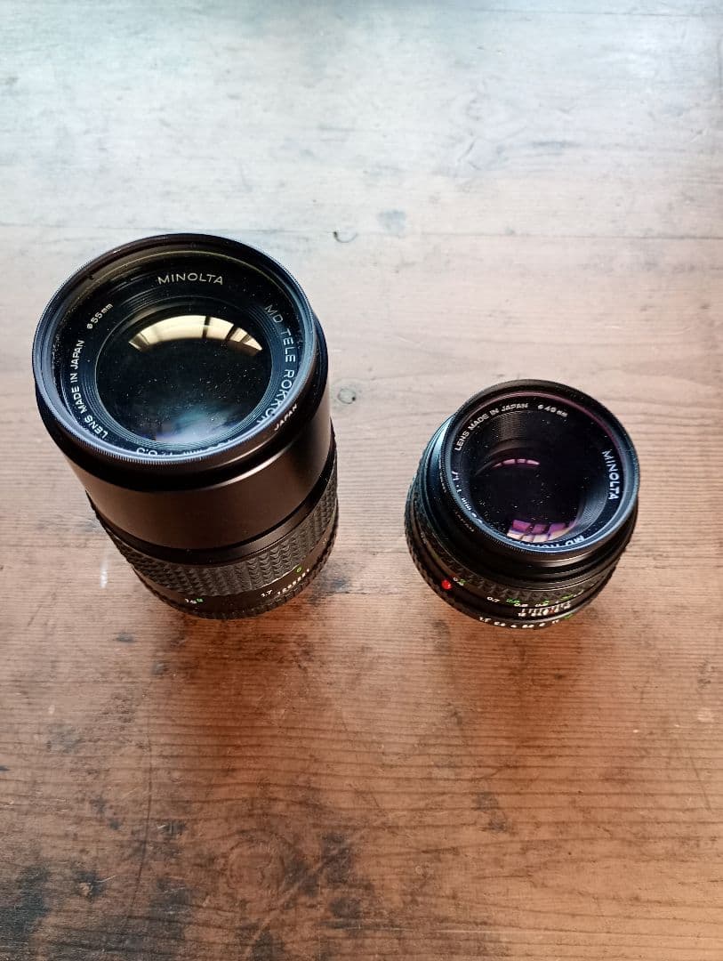 Minolta XD フィルムカメラ レンズ2本・フラッシュセット　動作未確認