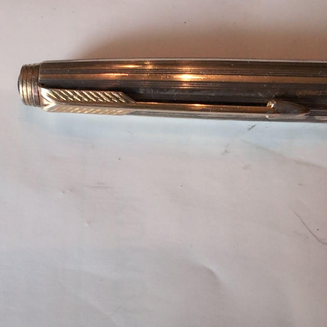 PARKERシルバー ストライプデザイン 万年筆 ペン先18K