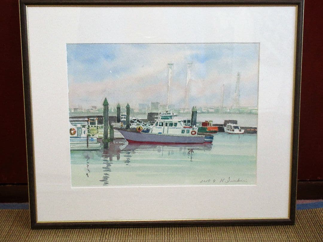 水彩画「山下公園から」