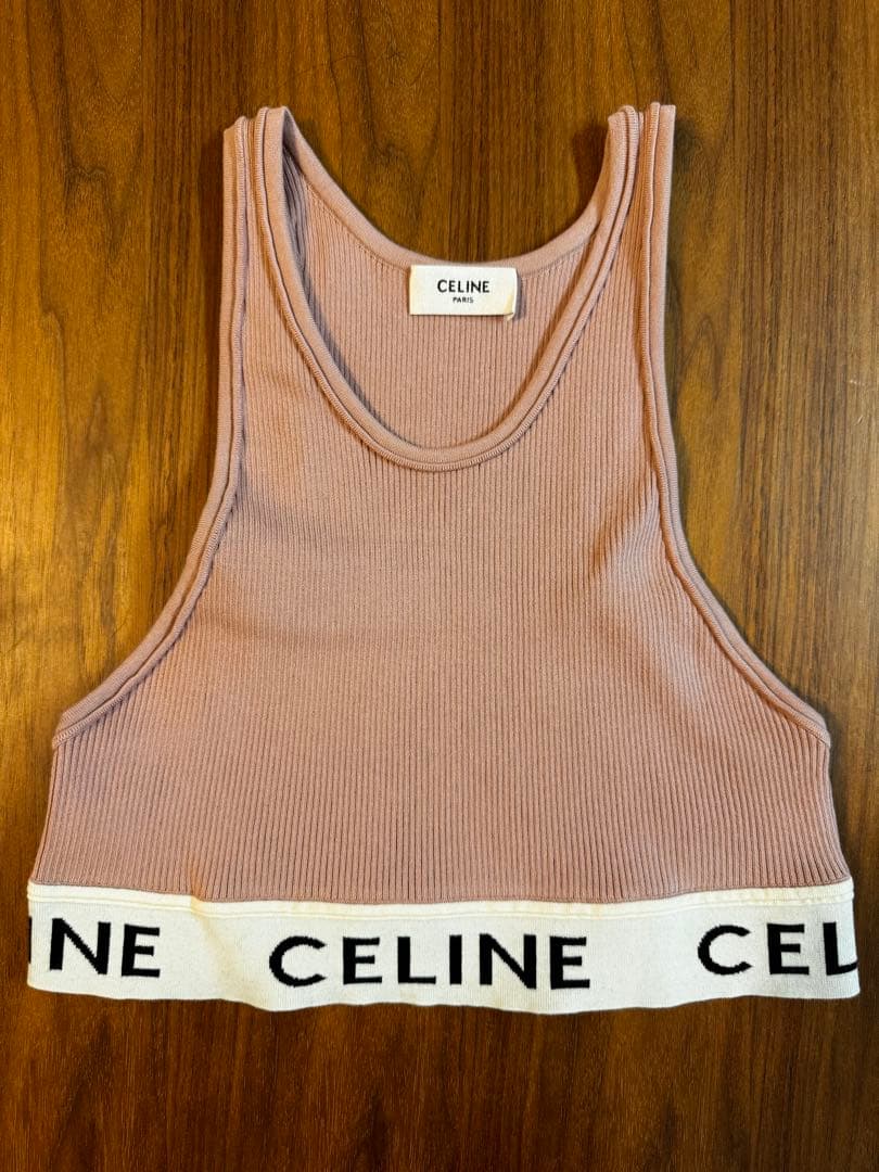 CELINE ピンク タンクトップ　Ｓ　アスレチックブラ　セリーヌ