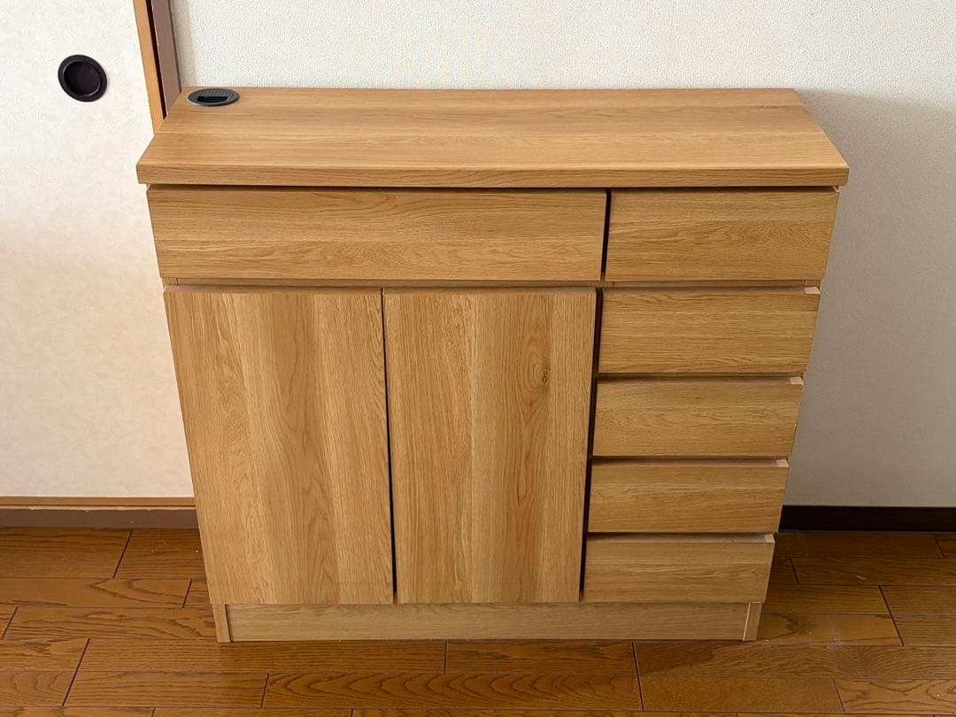 収納家具　サイドボード　木製キャビネット　W90 D30 H85