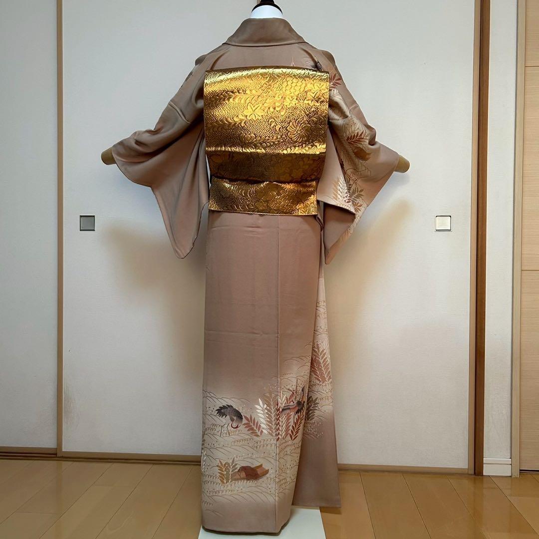 モ26 未使用近い　美品　袷　正絹　友禅　訪問着　フルセット