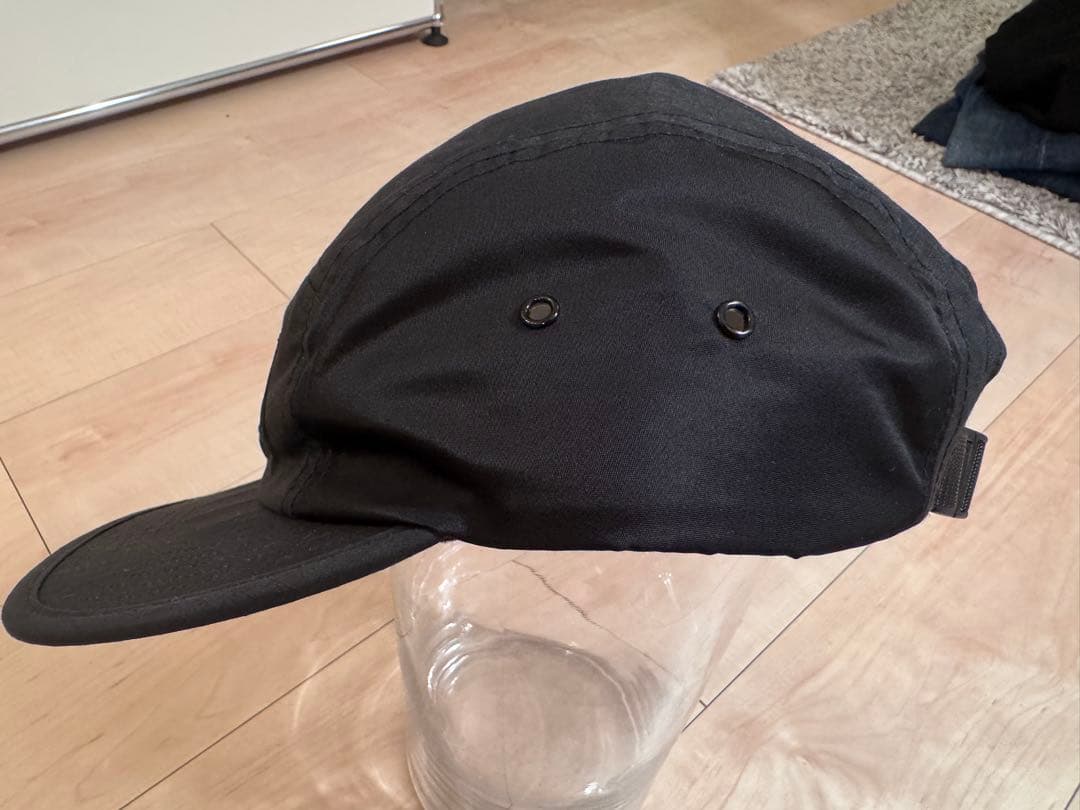 Supreme 黒 キャップ　- Waxed Ripstop Camp Cap
