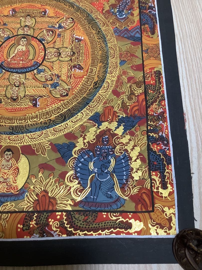 《 チベット密教　新品　1点物 》 手描き　曼荼羅　仏陀　釈迦　仏教　密教　36