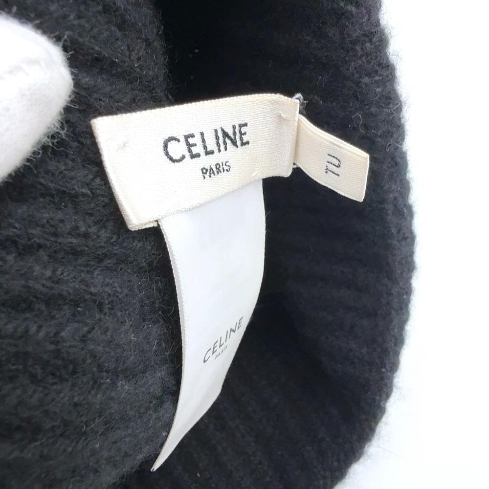 ◇セリーヌ◇2AA32384D/カシミヤ/トリオンフ/ニットキャップ/帽子