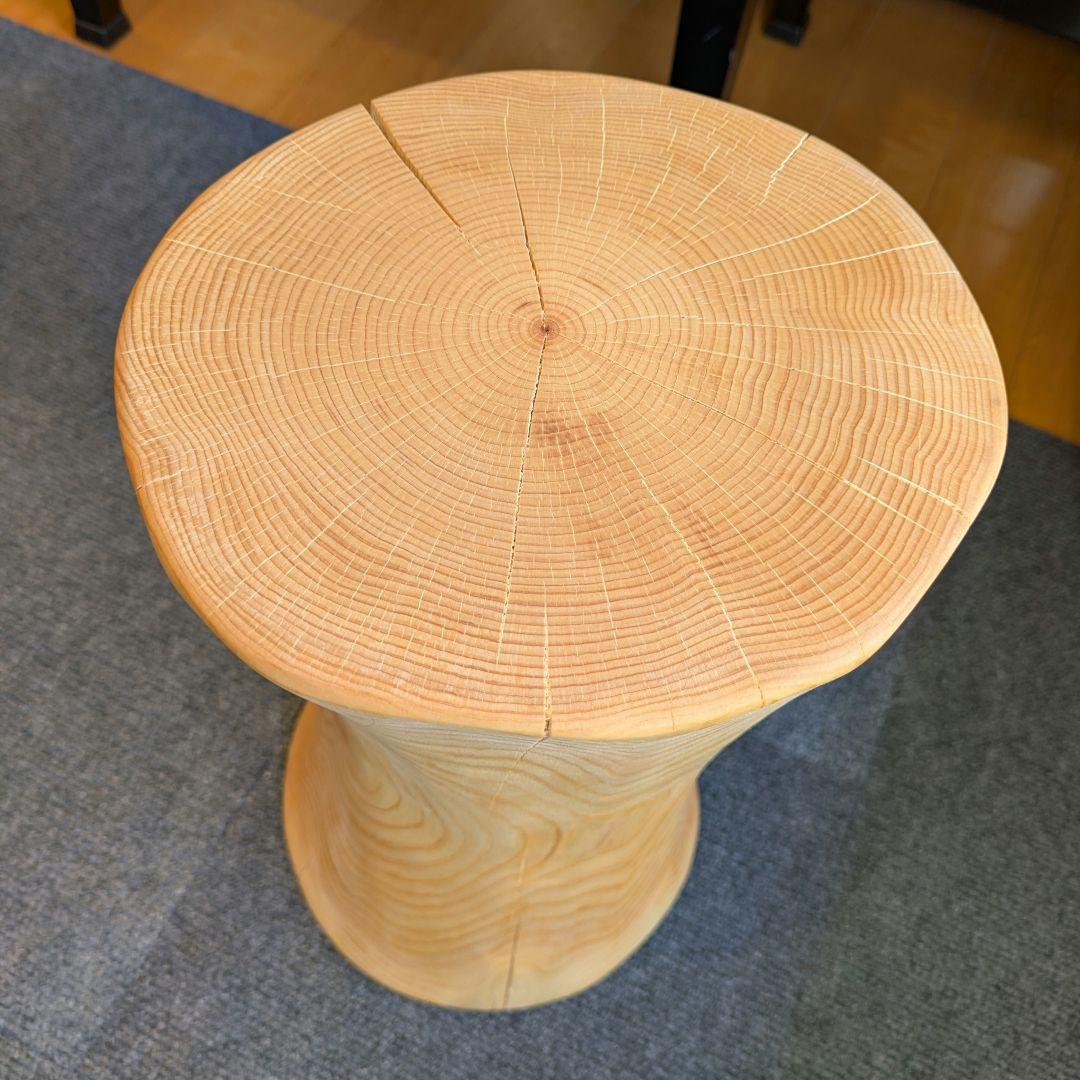 天然ヒバ　丸太　椅子　スツール　高さ約39㎝