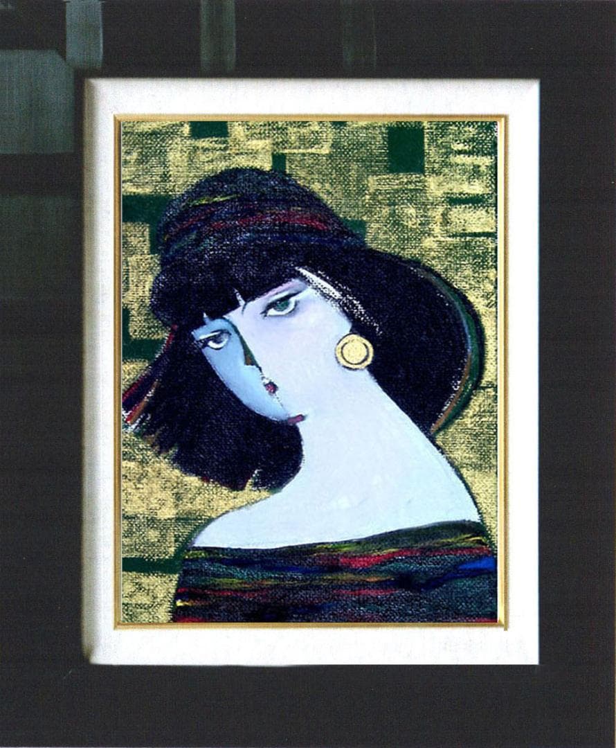 油絵 菅家令子 絵 絵画 インテリア 額付(黒) SM-070401 人物 女性