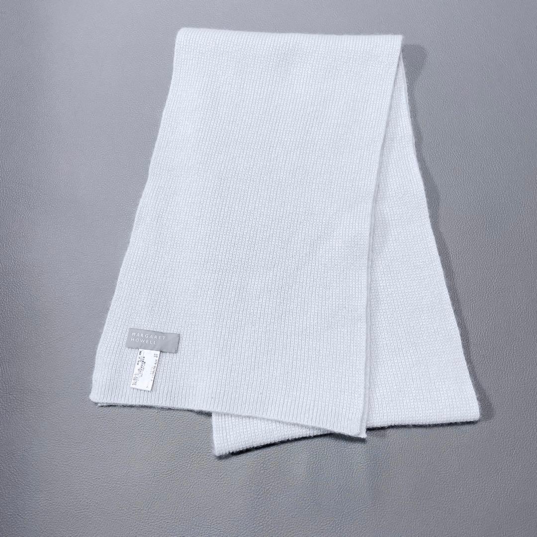 ★美品★マーガレットハウエル　カシミヤ100% マフラー　アイボリー(623)