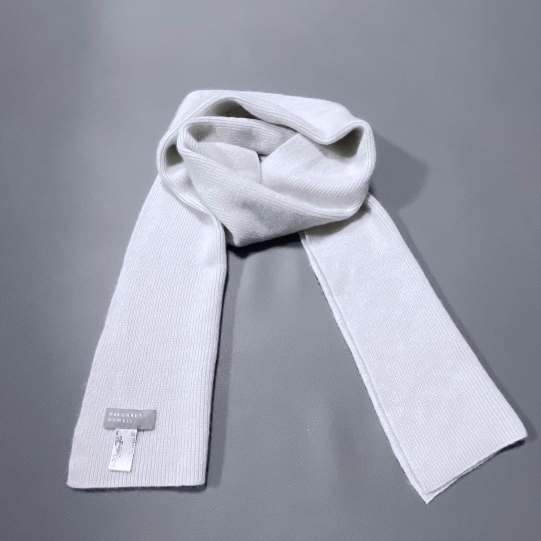 ★美品★マーガレットハウエル　カシミヤ100% マフラー　アイボリー(623)