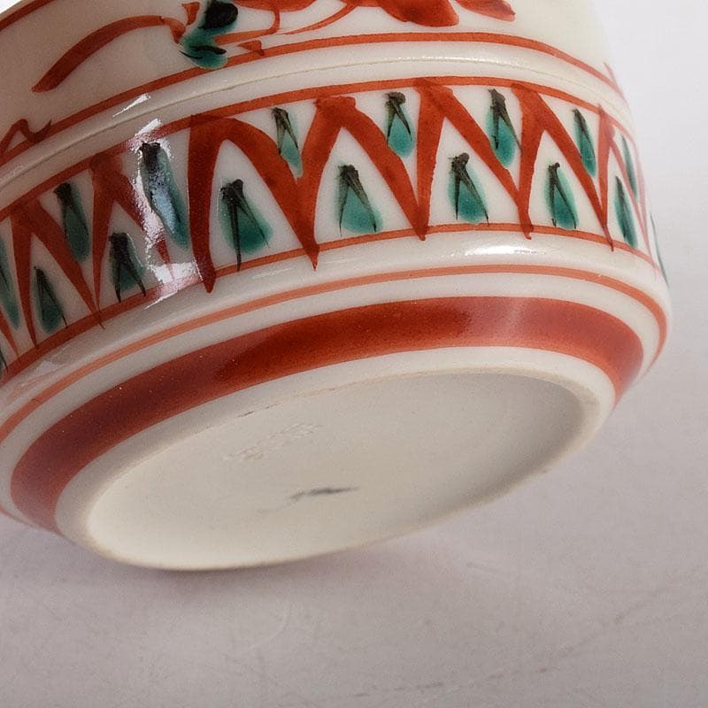 茶道具　京焼　平安　高野昭阿弥造　赤絵金彩　干支丑香合　共箱　V　8003