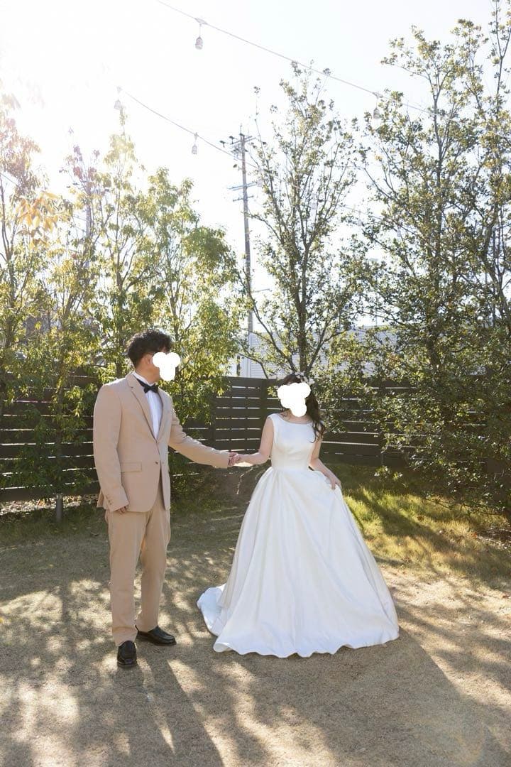 ボートネック Aライン　ウェディングドレス　YNS