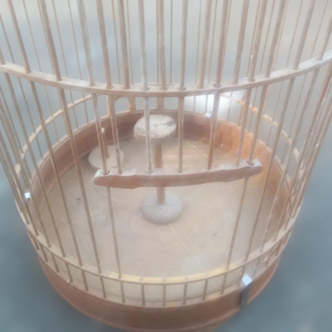 5132）木製鳥かご　吊り下げタイプ　高さ８６ｃｍ　大型