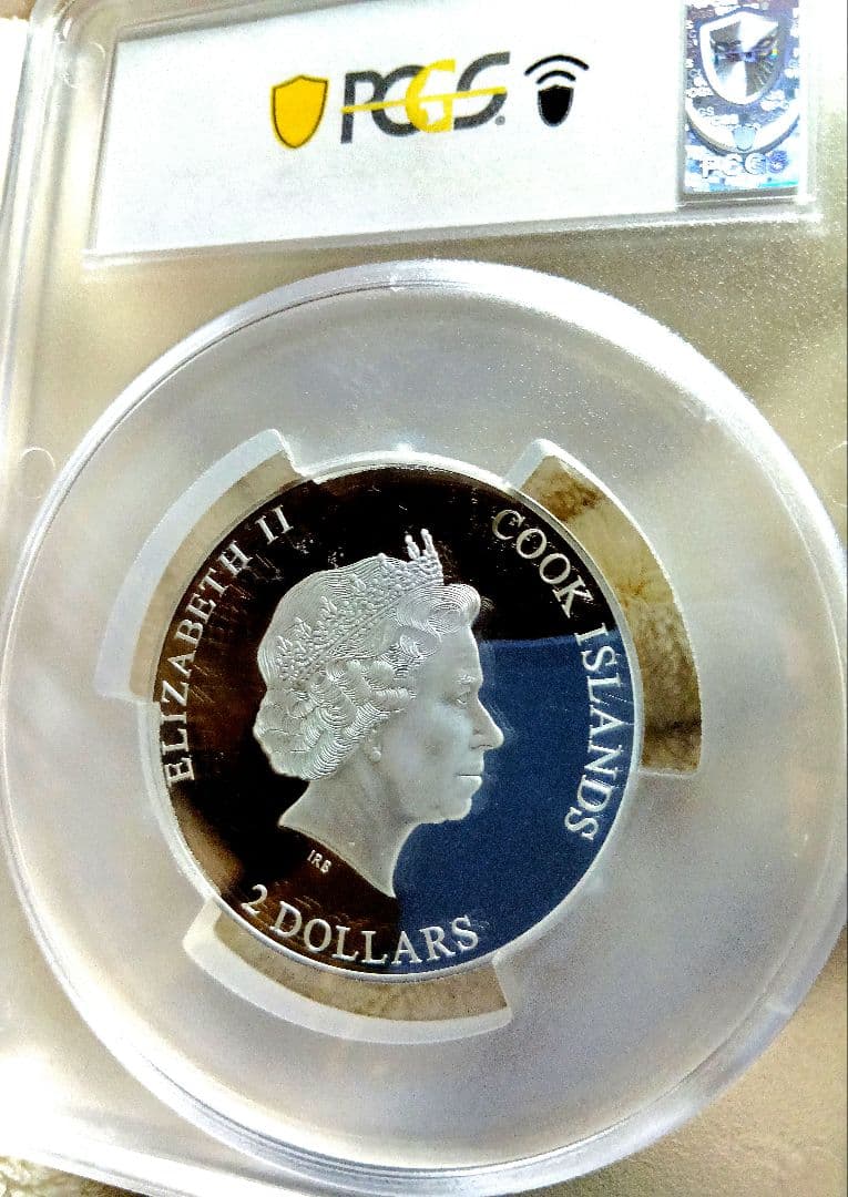 PCGS PR70 DCAM 2016 クック諸島 $2 花 銀貨　世界999枚
