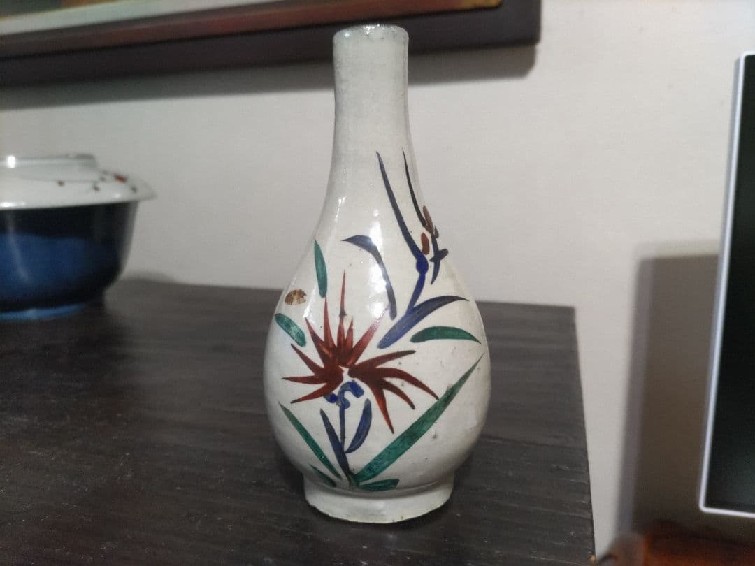 琉球　壺屋　粉引　色絵　徳利