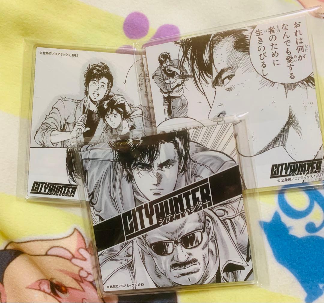 シティーハンター　原画　特典　両面アクリルコースター　北条司　冴羽獠 槇村香