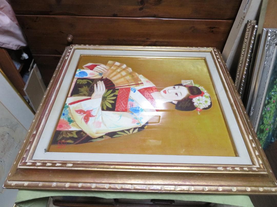 ◆　永井はる 「舞妓」 油彩　F１０号　東美会賞受賞　◆