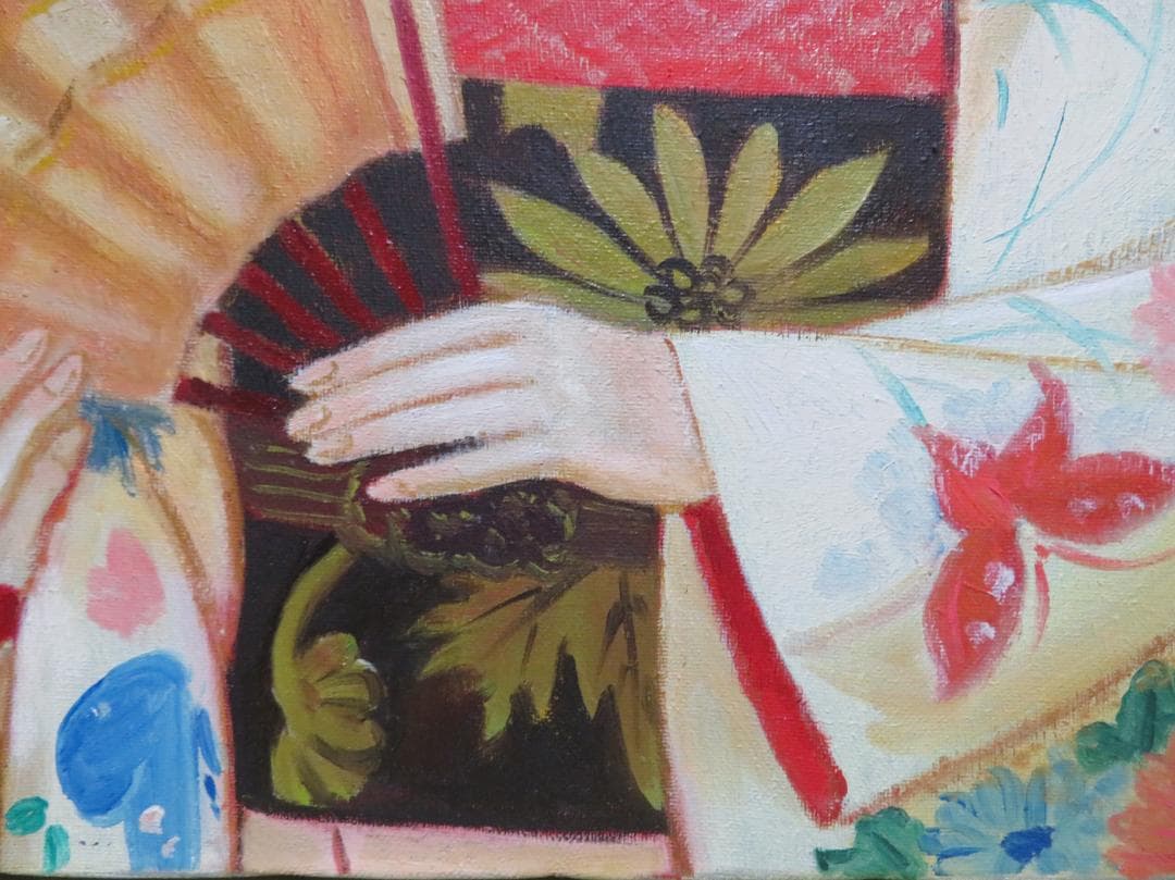 ◆　永井はる 「舞妓」 油彩　F１０号　東美会賞受賞　◆