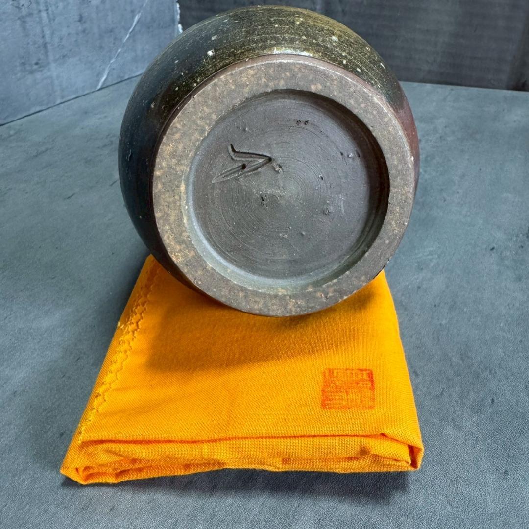 備前焼 矢部篤郎 一輪挿し 花入 共箱・共布・略歴付き 人気作家