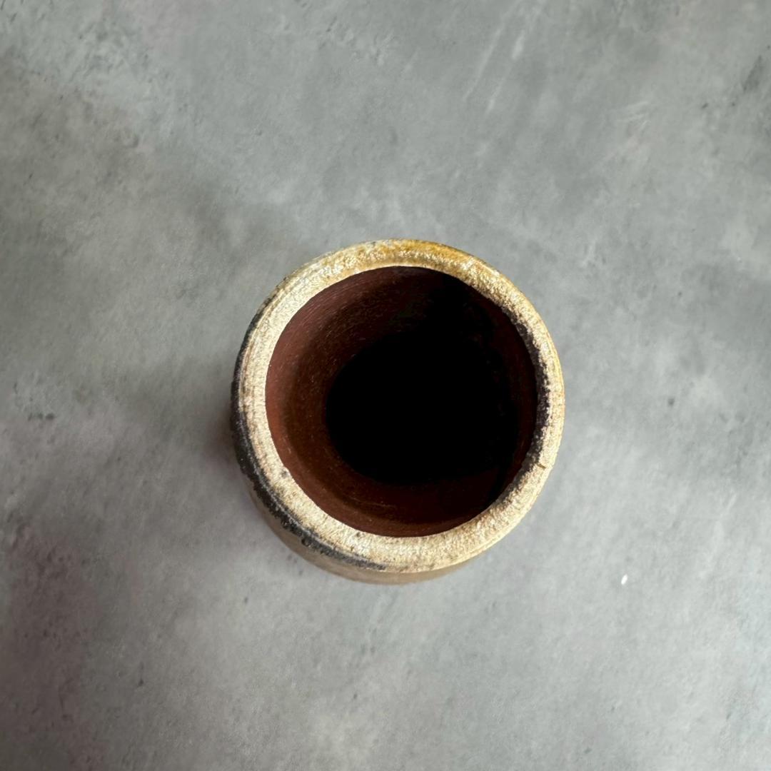 備前焼 矢部篤郎 一輪挿し 花入 共箱・共布・略歴付き 人気作家