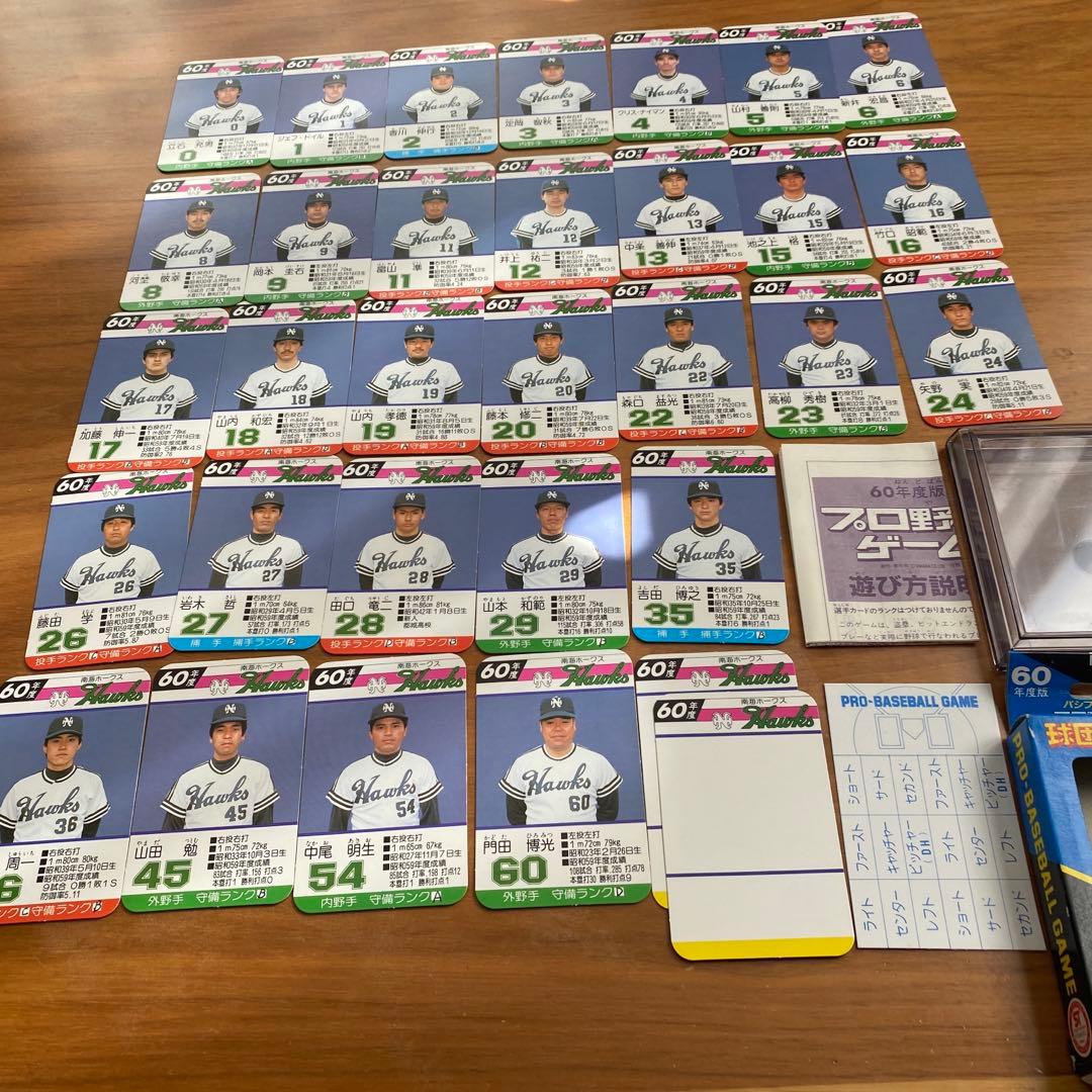 プロ野球ゲーム　球団別選手カード　60年度　南海ホークス　タカラ