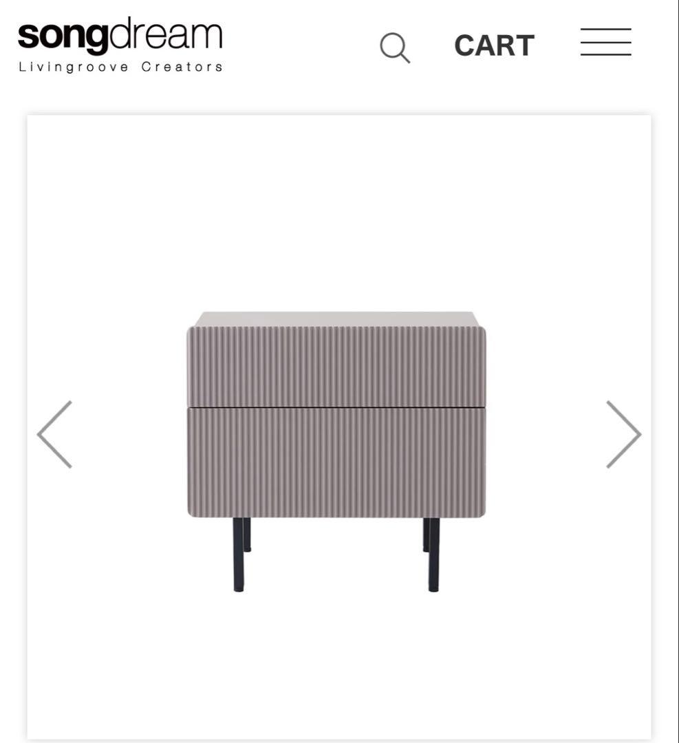 【週末セール】【songdream】ナイトテーブル/ナイトスタンド/アイスグレー