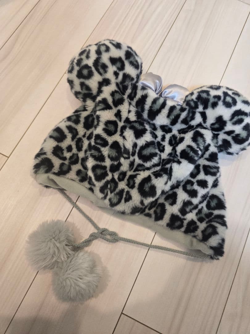 ディズニーファンキャップ ヒョウ柄 グレー