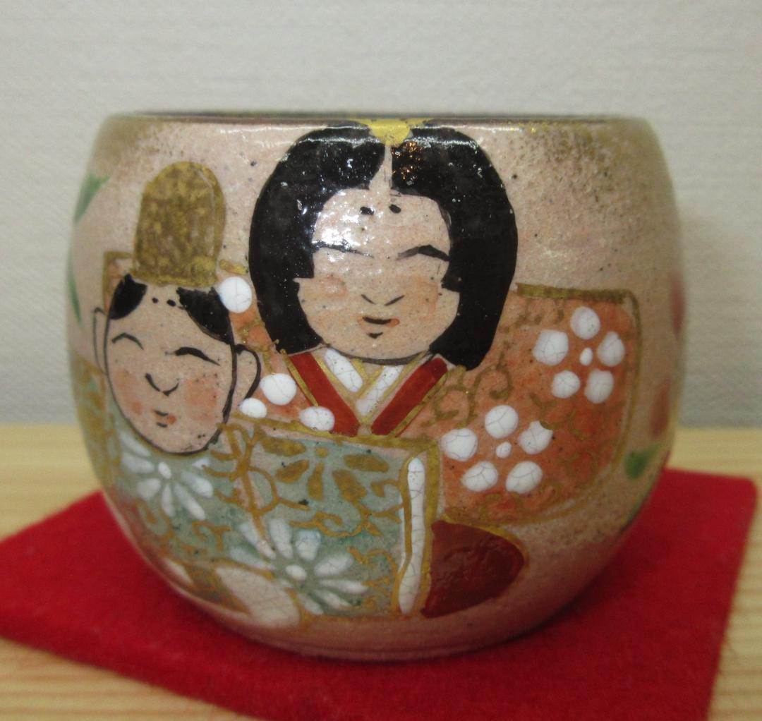 送料込【逢絢亭・新品】茶道具 蓋置 京焼 乾山 内裏雛の図 壱休窯 共箱入り