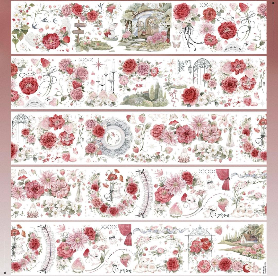 ⭐️SALE⭐️Hoshi奶芙《林莓花眠》海外マスキングテープ　マステ 【2677】