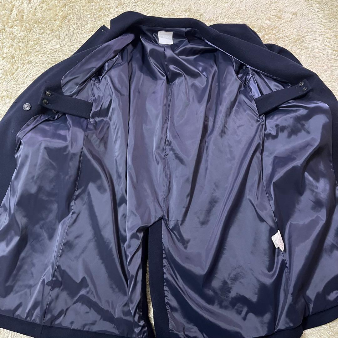 北欧 暮らしの道具店 3WAYアレンジ襟のかろやかチェスターコート ネイビー