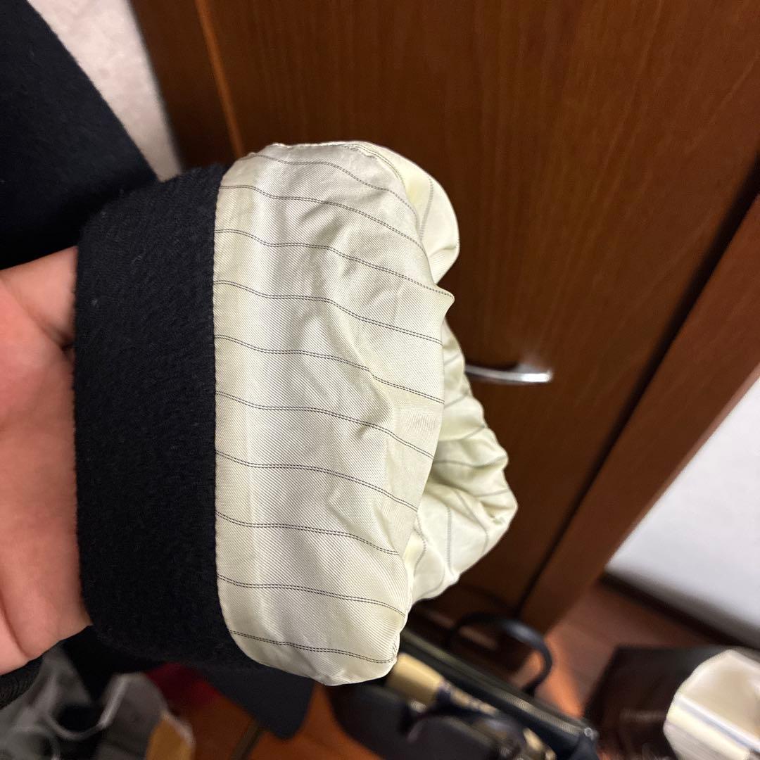 CLANE 黒 ダブルブレスト チェスターコート