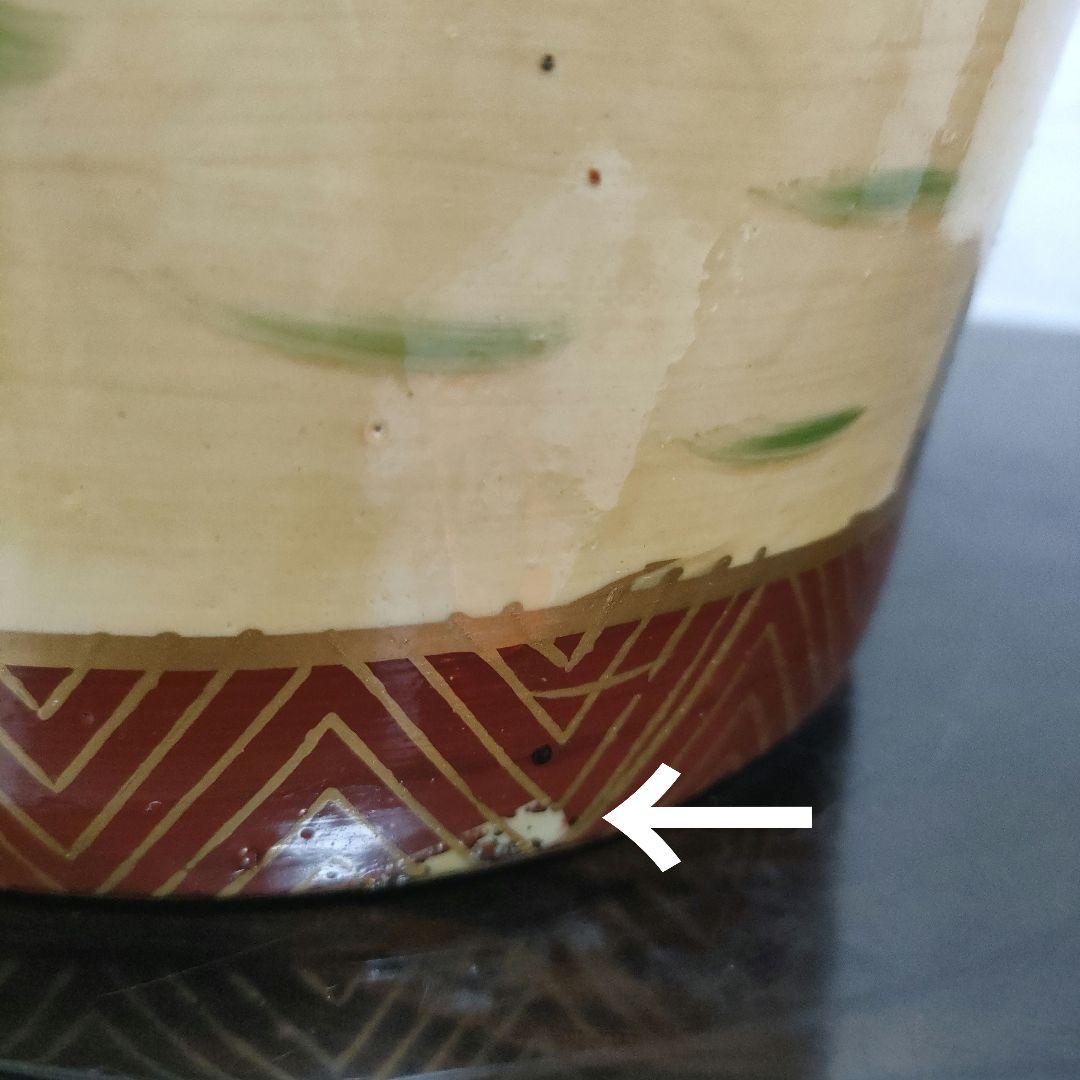 中国美術 大型飾り壺 双耳大花瓶 金彩 美人画 花鳥蝶 豪華爛漫 60cmサイズ