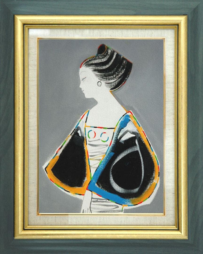 油絵 菅家令子 絵 絵画 インテリア (銀) F3-010411 人物 女性像