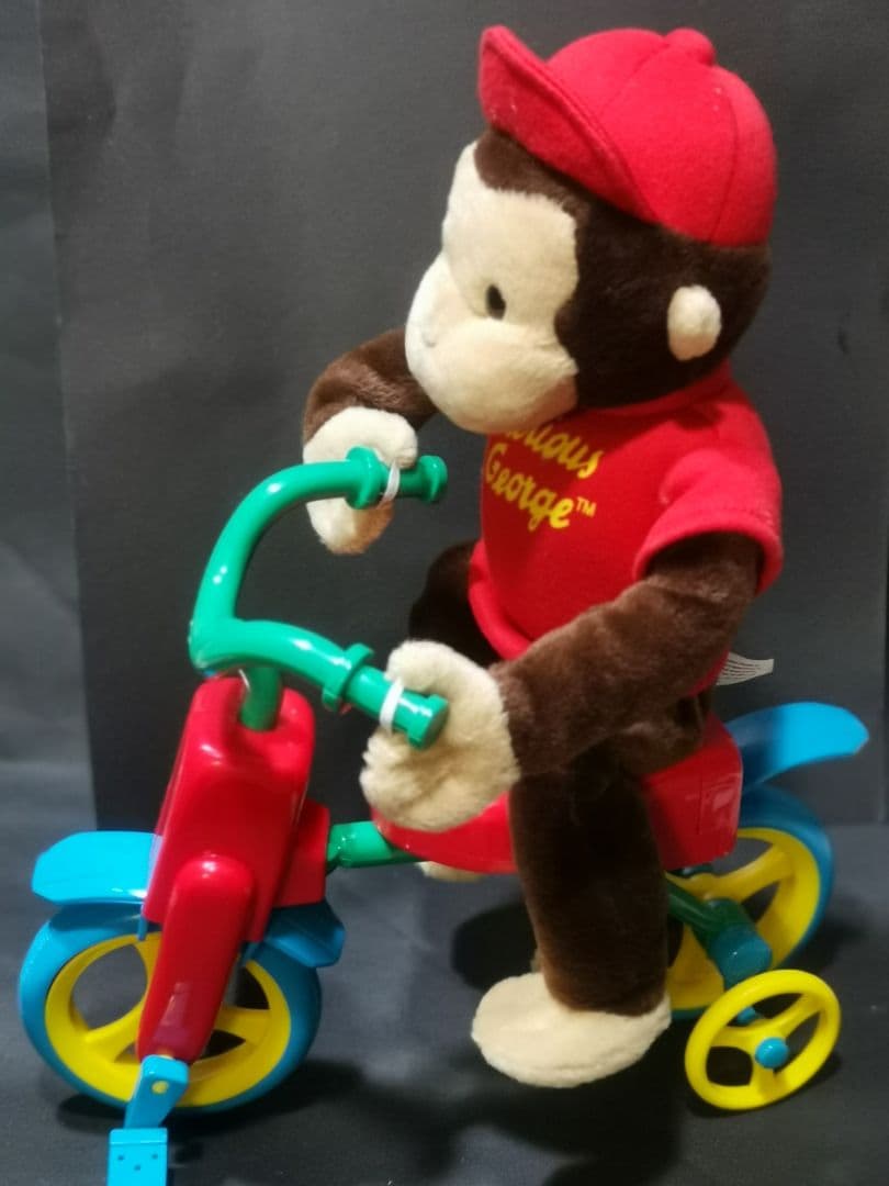 激レアおさるのジョージ音楽ぬいぐるみ自転車 12インチ 1999年